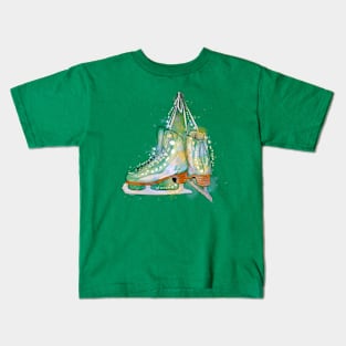 Pair Ice Skates Kids T-Shirt